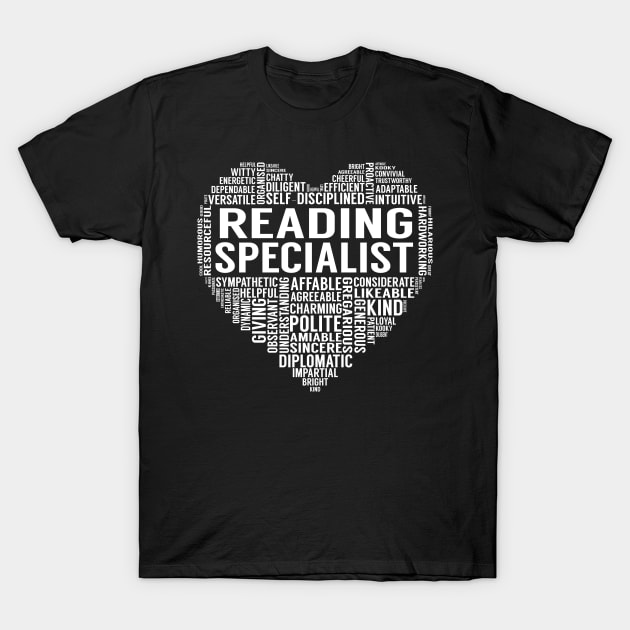 Reading Specialist Heart T-Shirt by LotusTee